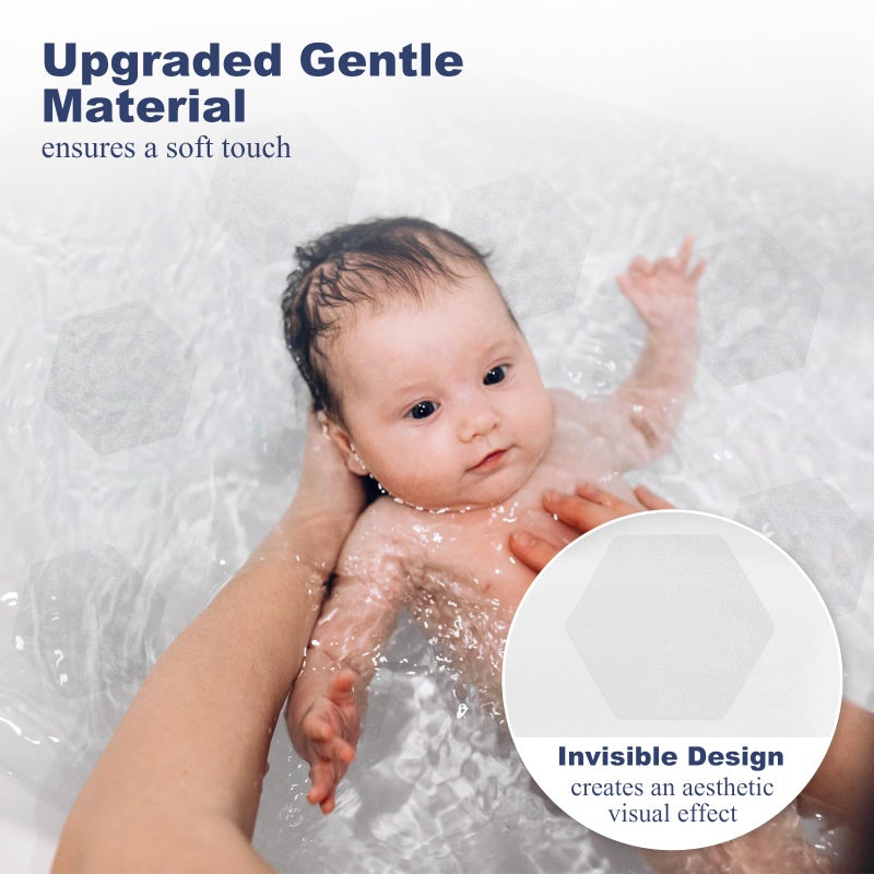 Gecork 28 PCS Shower Floor Non Slip Stickers with Strong Adhesive  Invisible & Durable Anti Slip Shower Stickers with Scraper for Bath Tub  Pools and Stairs(Clear Hexagon) - Image 4